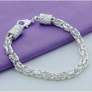 NWT Chunky Bracelet S925 Sterling Silver Stamped 7.25”